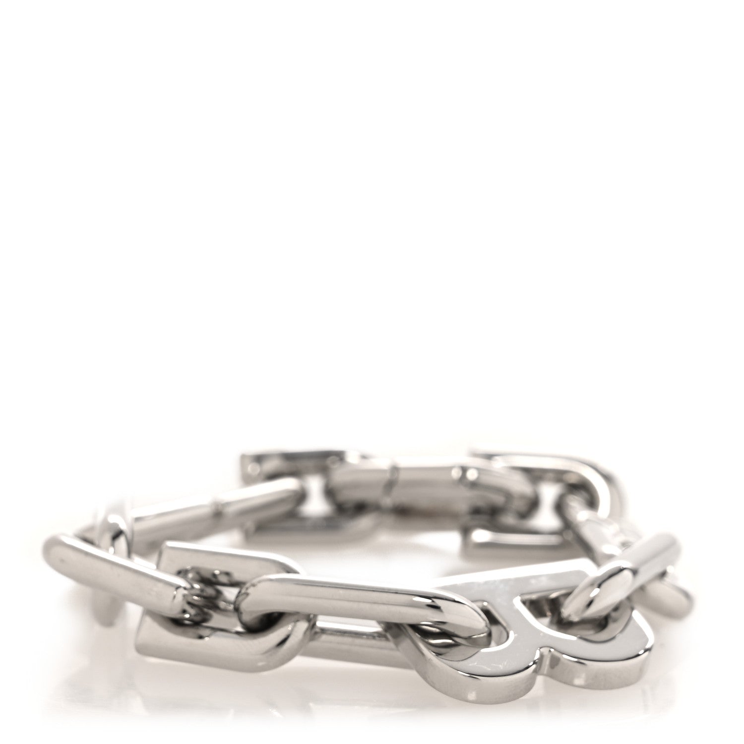 Balenciaga Metal B Chain Bracelet Silver 1 of 6