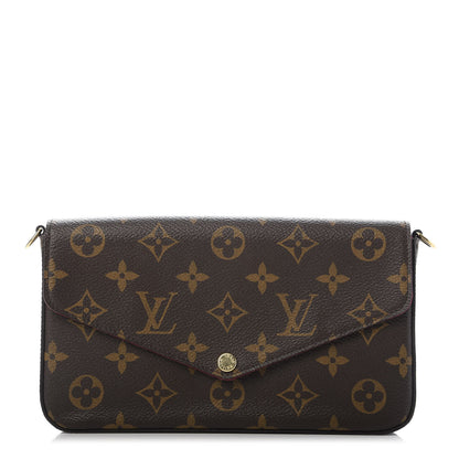 Louis Vuitton Monogram Pochette Felicie Chain Wallet Fuchsia 1 of 11