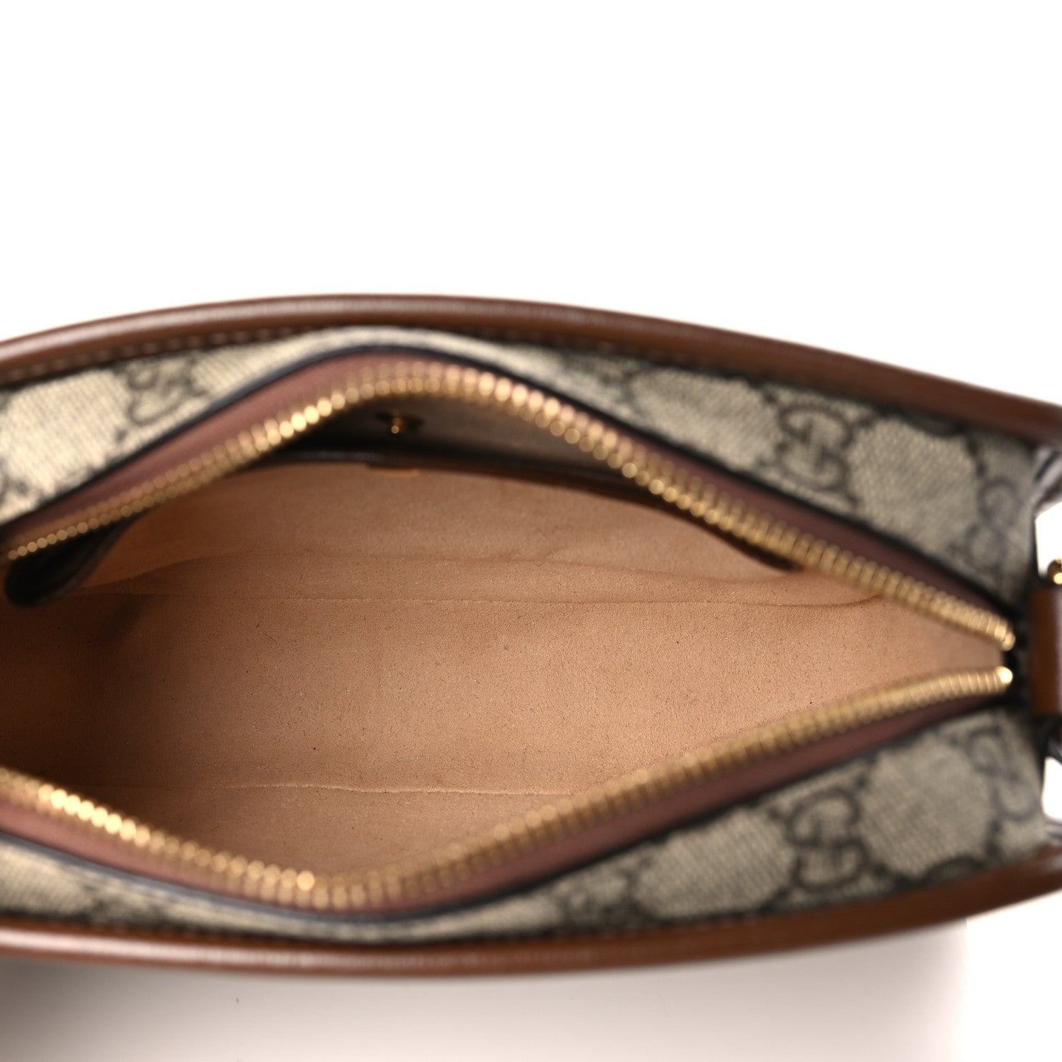 Gucci GG Supreme Monogram Azalea Calfskin Mini Retro Interlocking G Shoulder Bag Beige Ebony Brown Sugar 5 of 8
