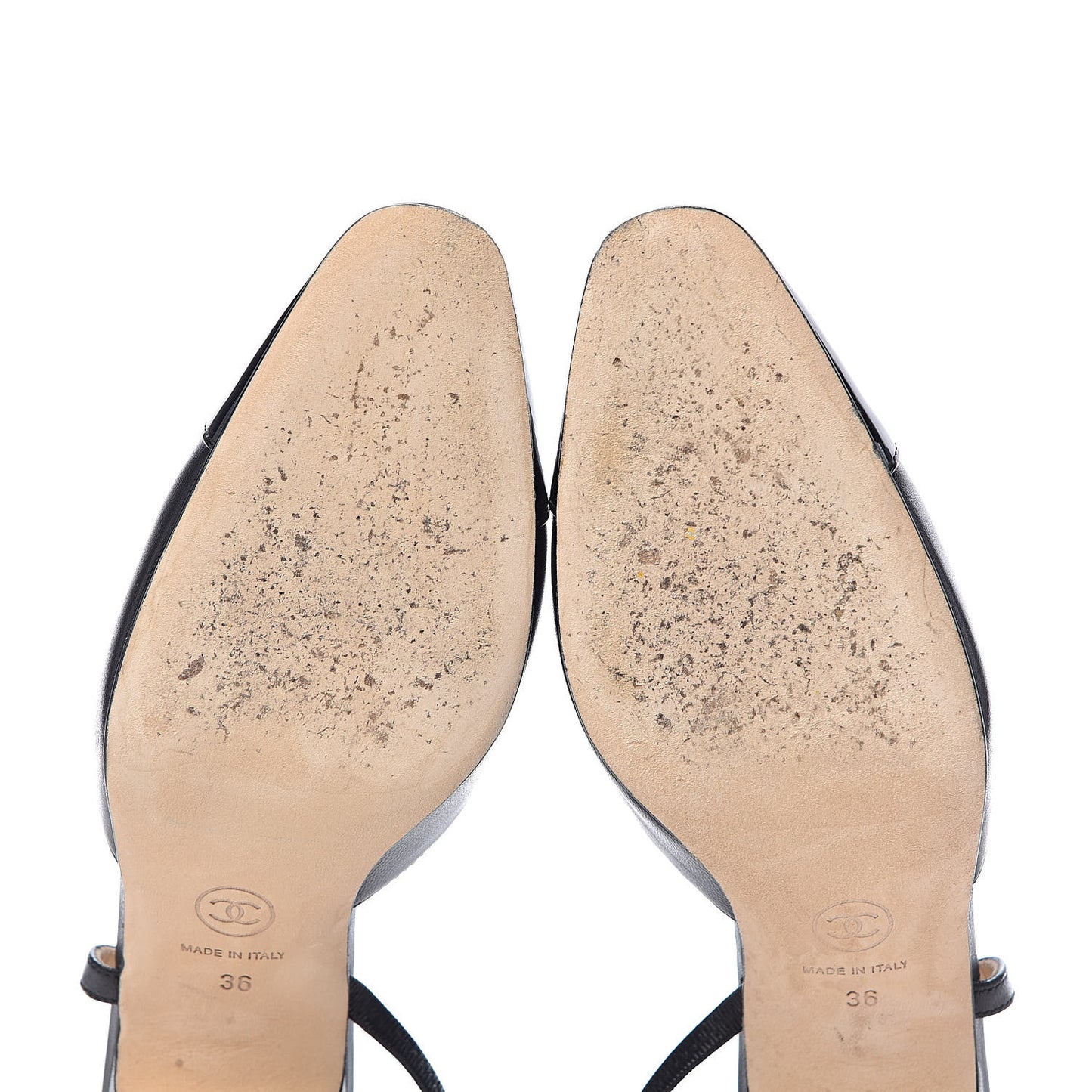 Lambskin Patent Cap Toe CC Slingback Sandals 36 Black