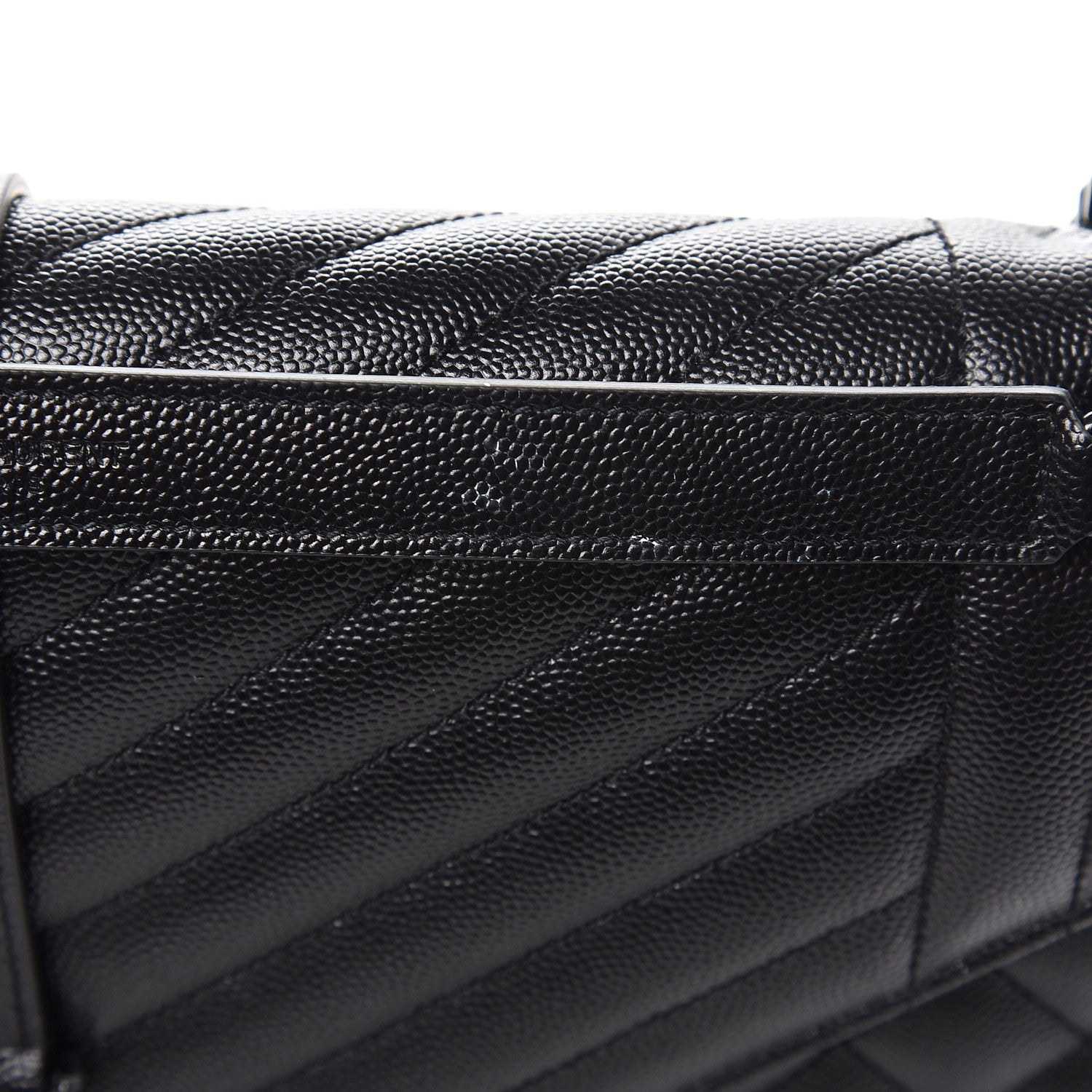 Saint Laurent Grain De Poudre Textured Mixed Matelasse Large Triquilt Monogram Monochrome Satchel Black 9 of 13