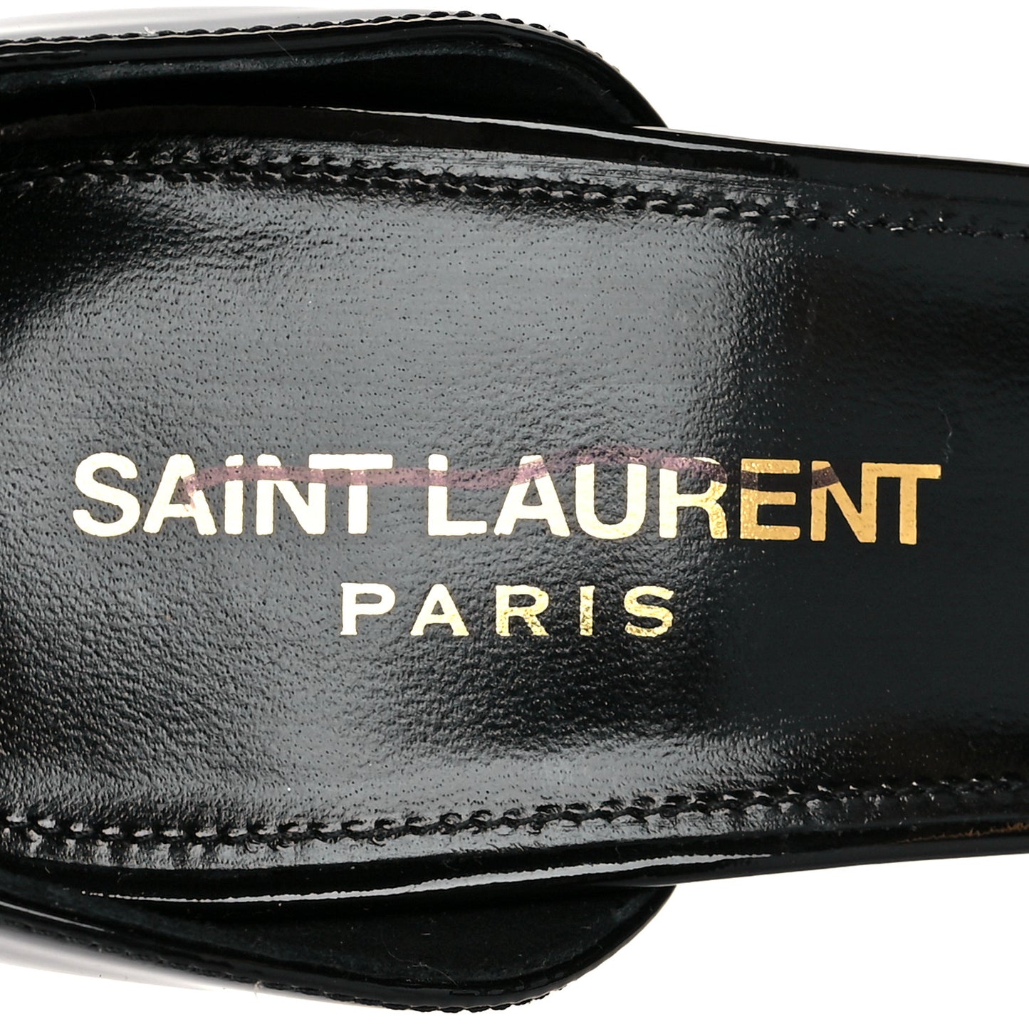 Patent Calfskin Opyum 110 Sandals 37.5 Black Gold