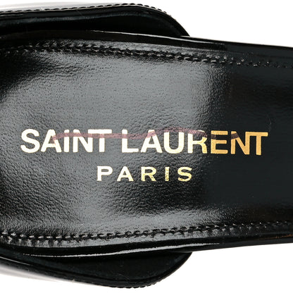 Saint Laurent Patent Calfskin Opyum 110 Sandals 37.5 Black Gold 7 of 12