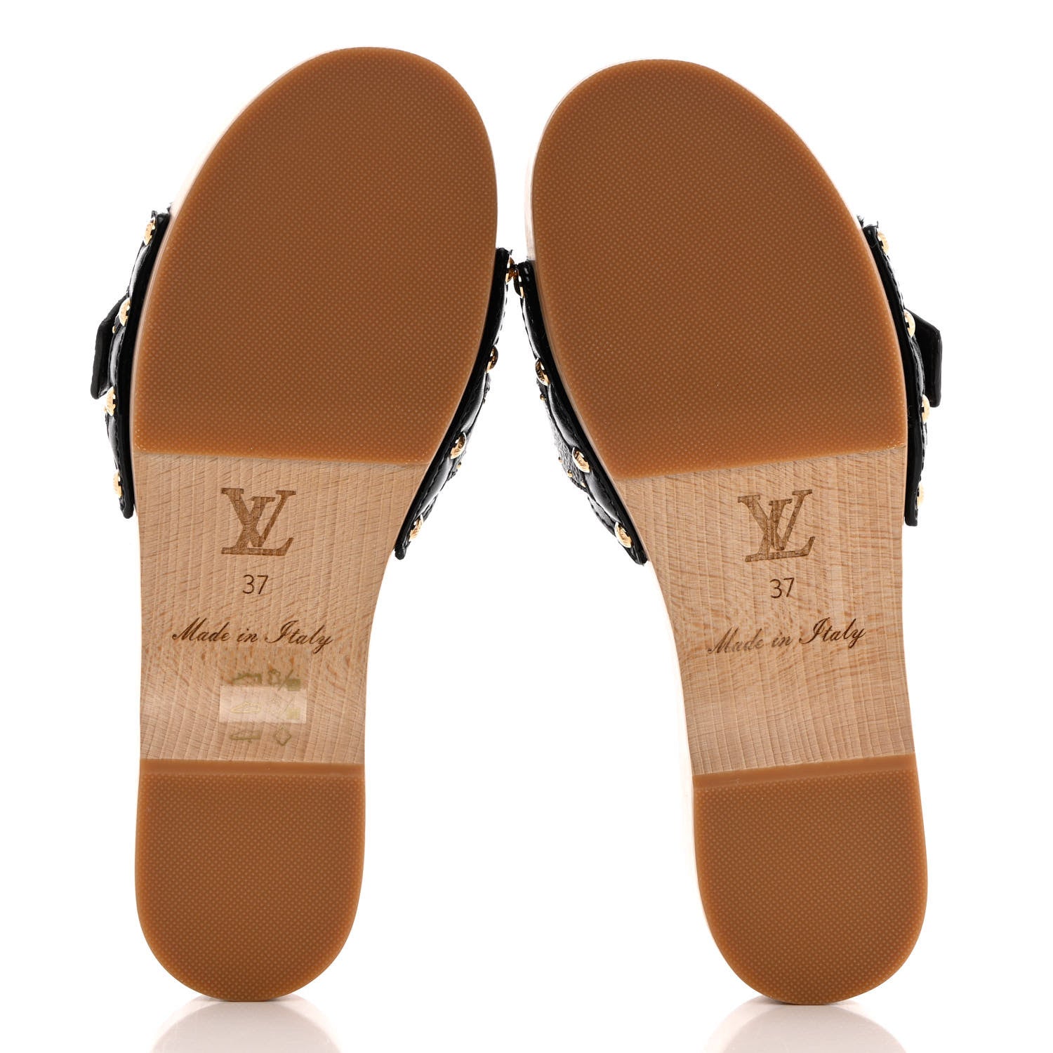 Louis Vuitton Calfskin Monogram Cottage Mules 37 Black 5 of 9