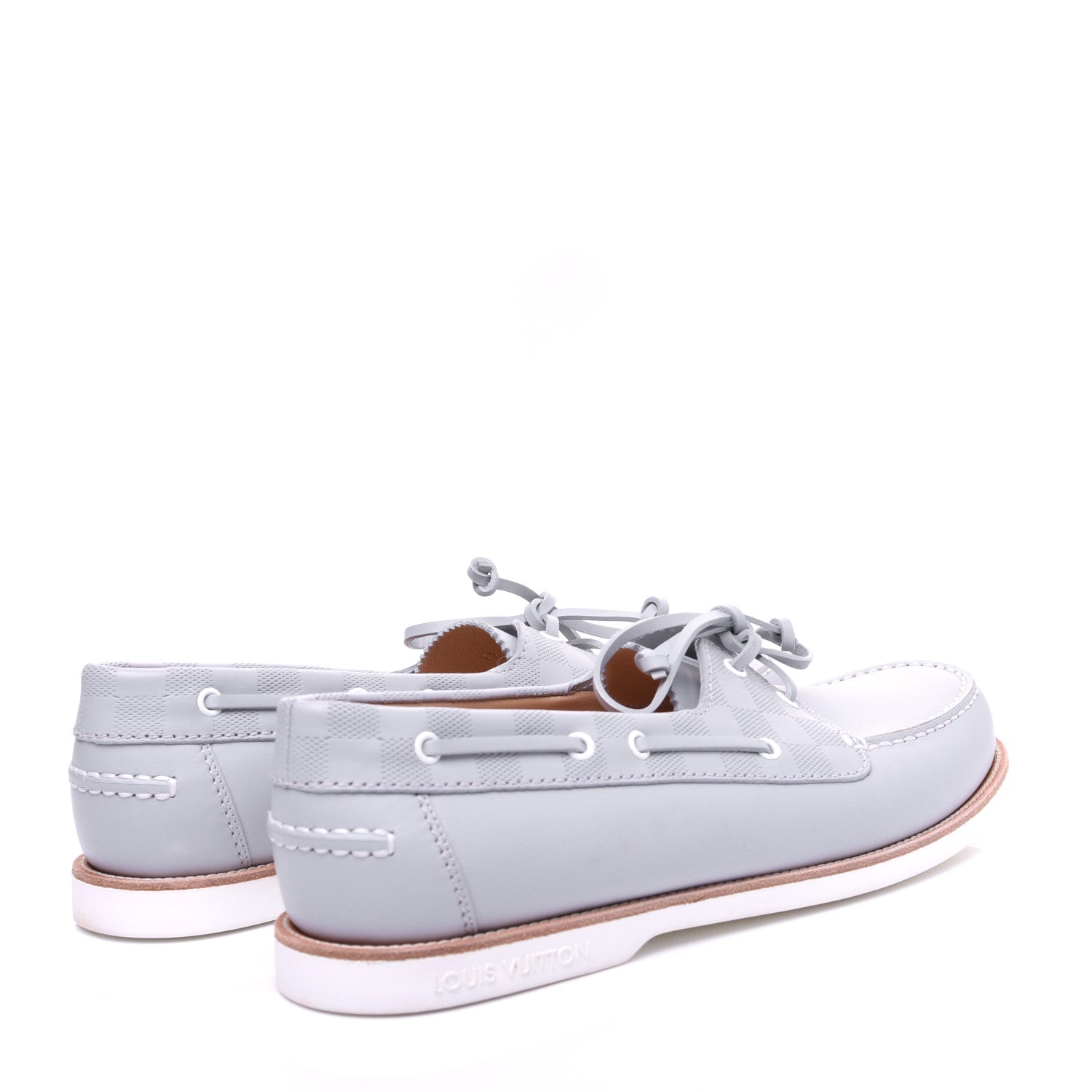 Louis Vuitton Damier Infini Mens Marina Bay Boat Shoes 11 Gris 2 of 12