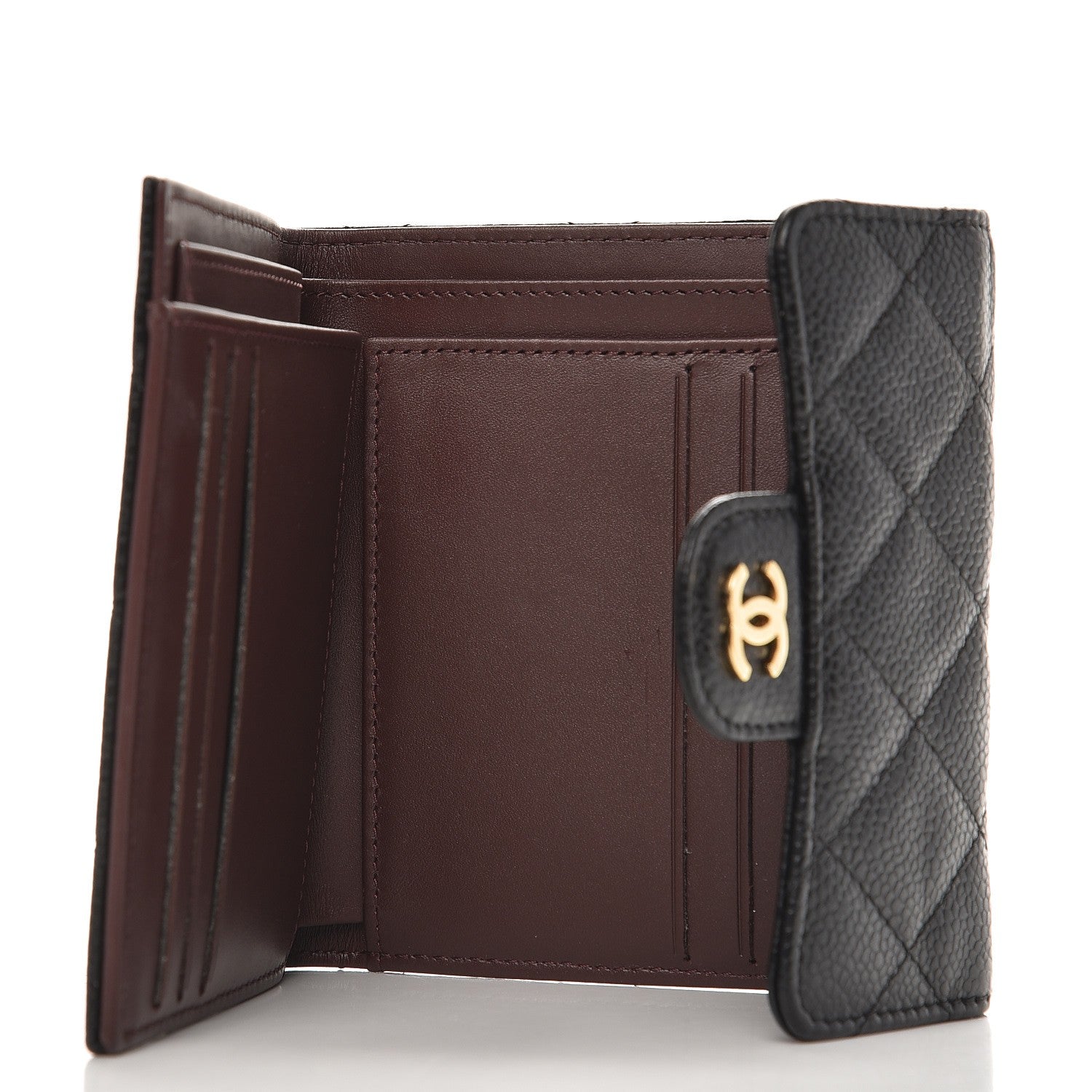 Chanel Caviar Quilted Compact Flap Wallet Black 5 of 9