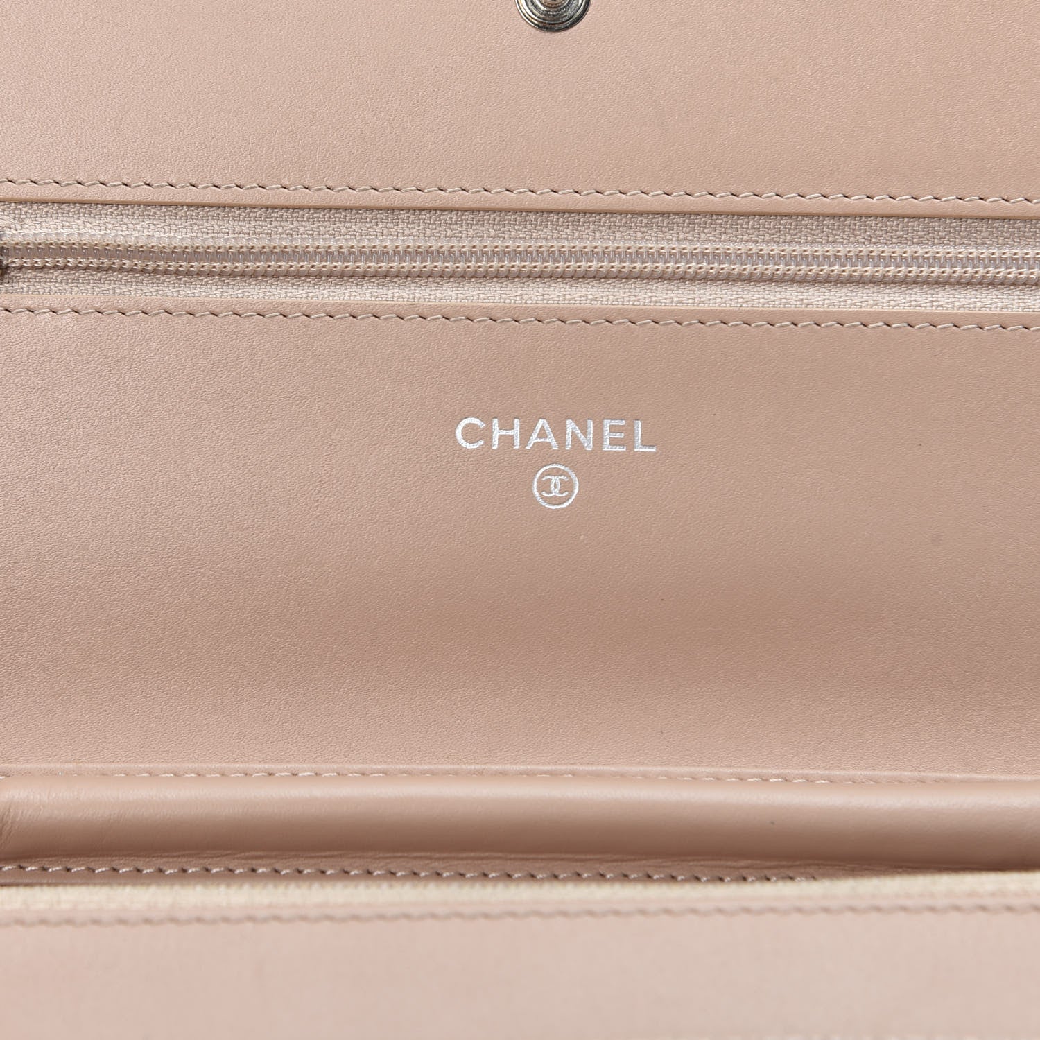 Chanel Caviar Timeless CC Wallet on Chain WOC Beige 7 of 12
