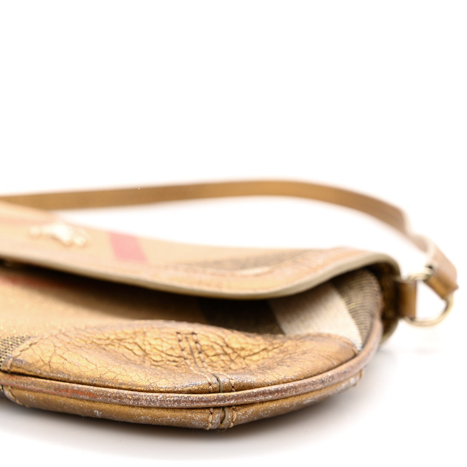 Burberry Metallic Calfskin Shoulder Bag Gold 11 of 12