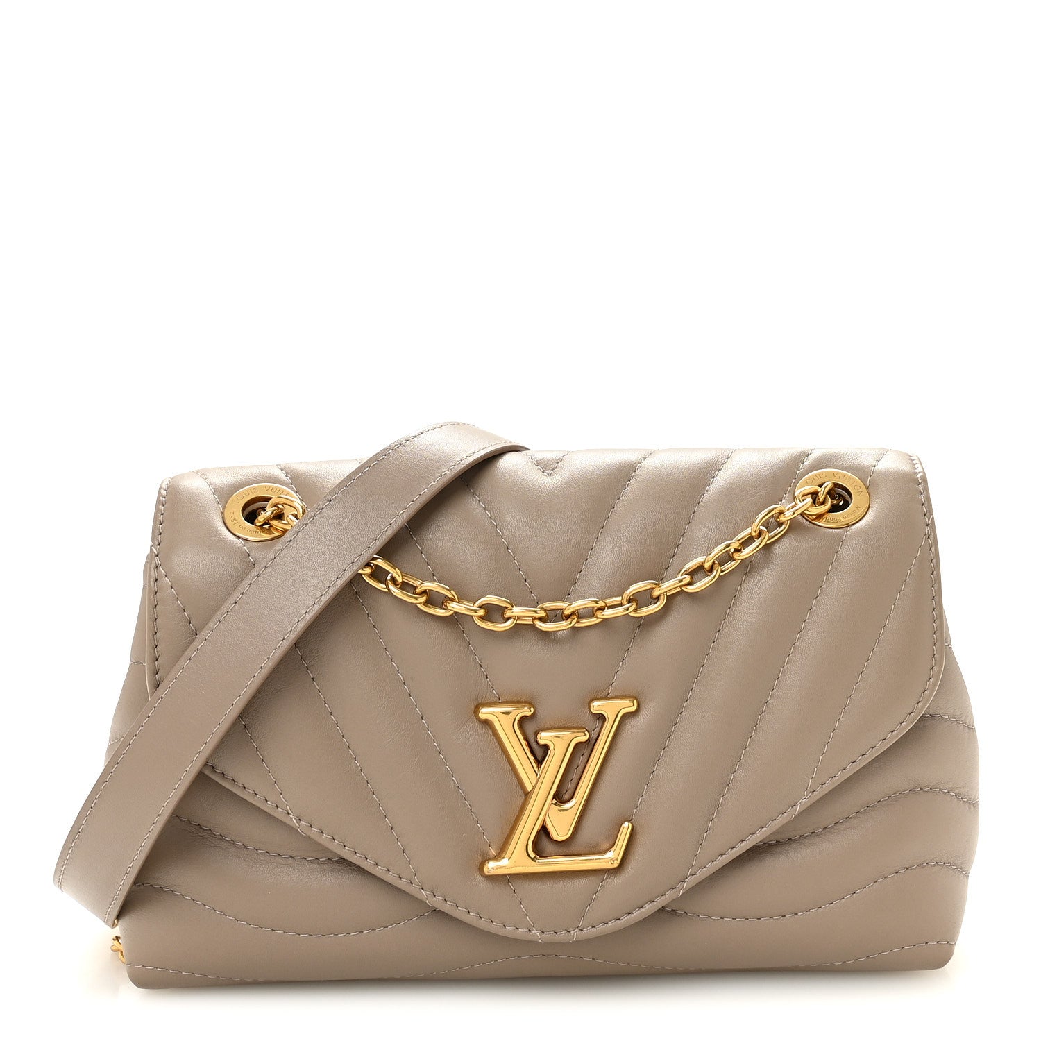 Louis Vuitton Calfskin LV New Wave Chain Bag Taupe 1 of 9