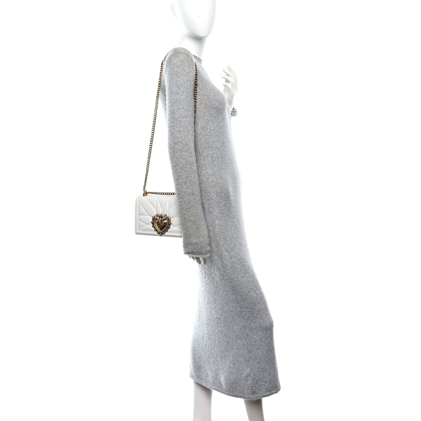 Calfskin Medium Devotion Crossbody Bag White