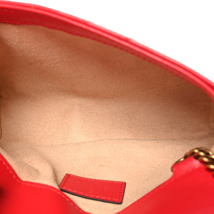Gucci Calfskin Matelasse Super Mini GG Marmont Shoulder Bag Hibiscus Red 6 of 10