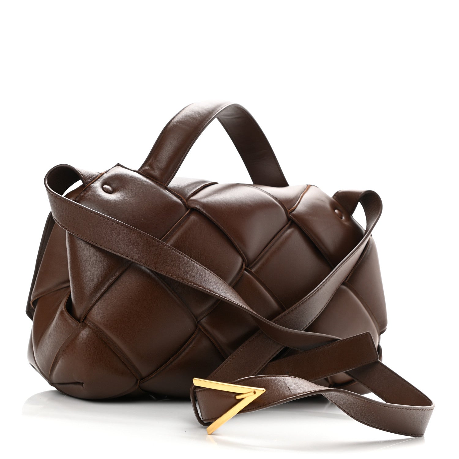 Bottega Veneta Nappa Intreccio Padded Top Handle Shoulder Bag Brownie 3 of 10