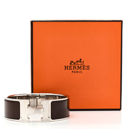 Hermes Enamel Wide Clic Clac H Bracelet GM Cachou 5 of 5