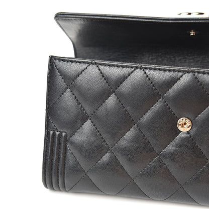 Chanel Lambskin Quilted Boy Flap Wallet Black 11 of 20
