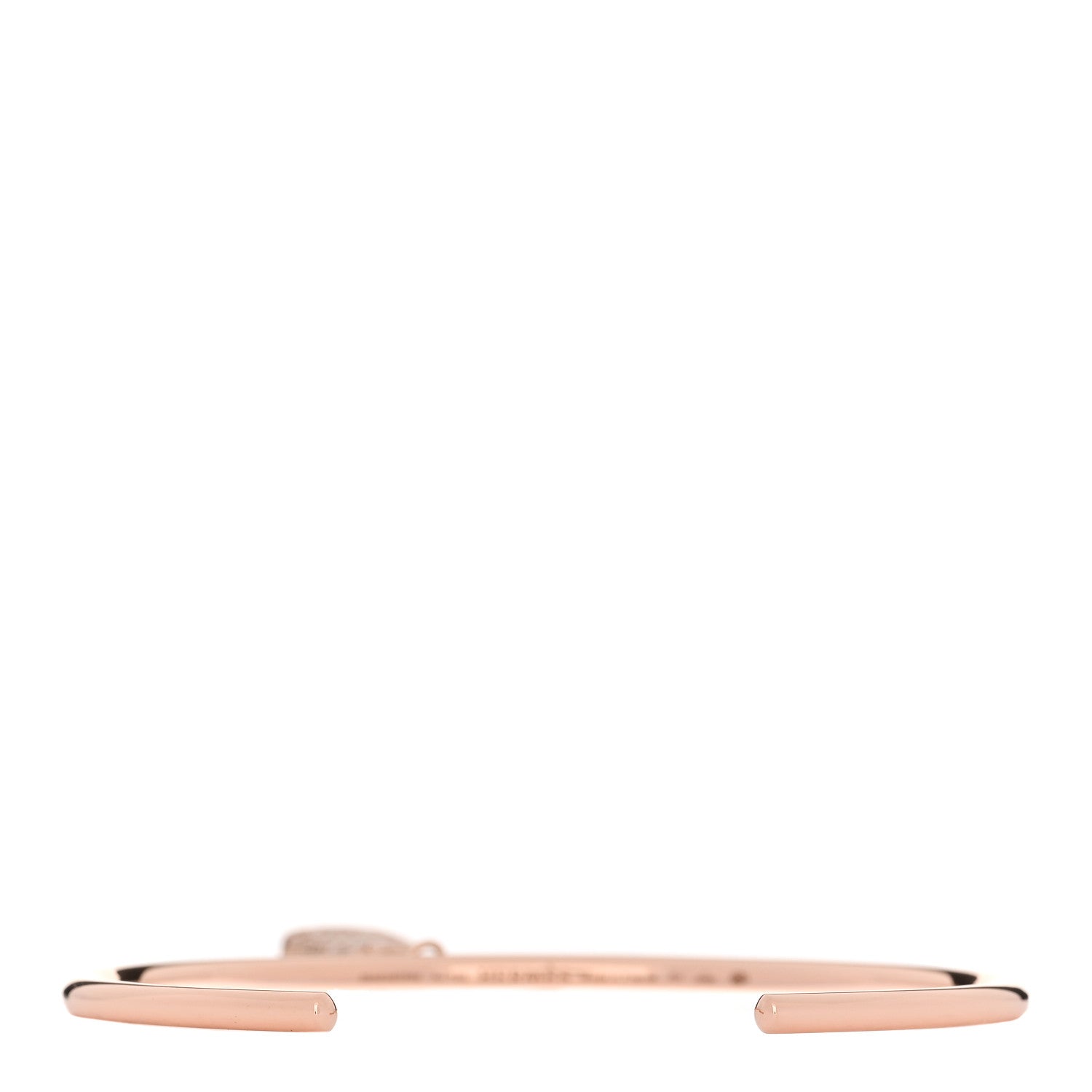 Hermes 18K Rose Gold Diamond Kelly Clochette Cuff Bracelet SH 2 of 3