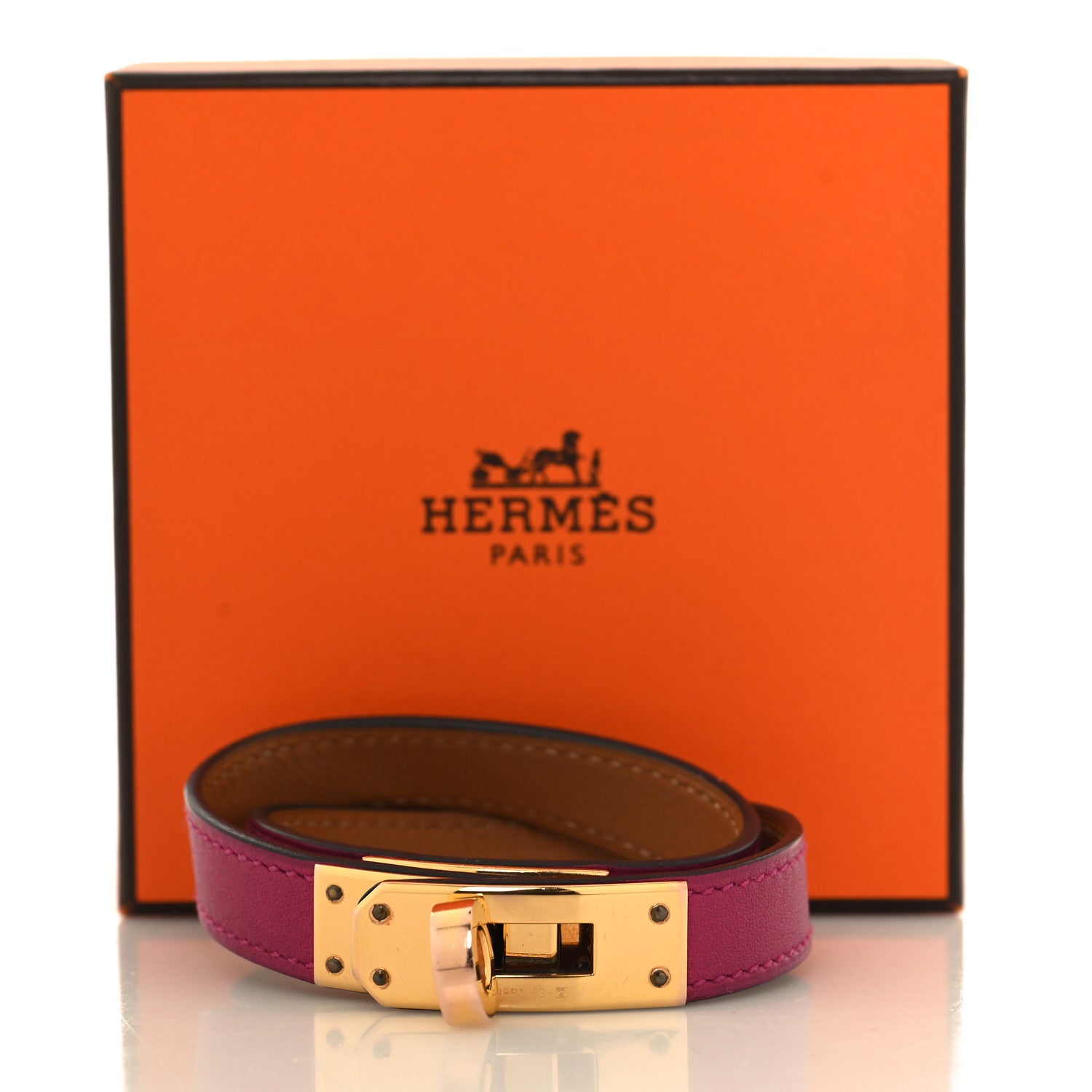 Hermes Swift Kelly Double Tour Bracelet T2 Rose Pourpre 7 of 7