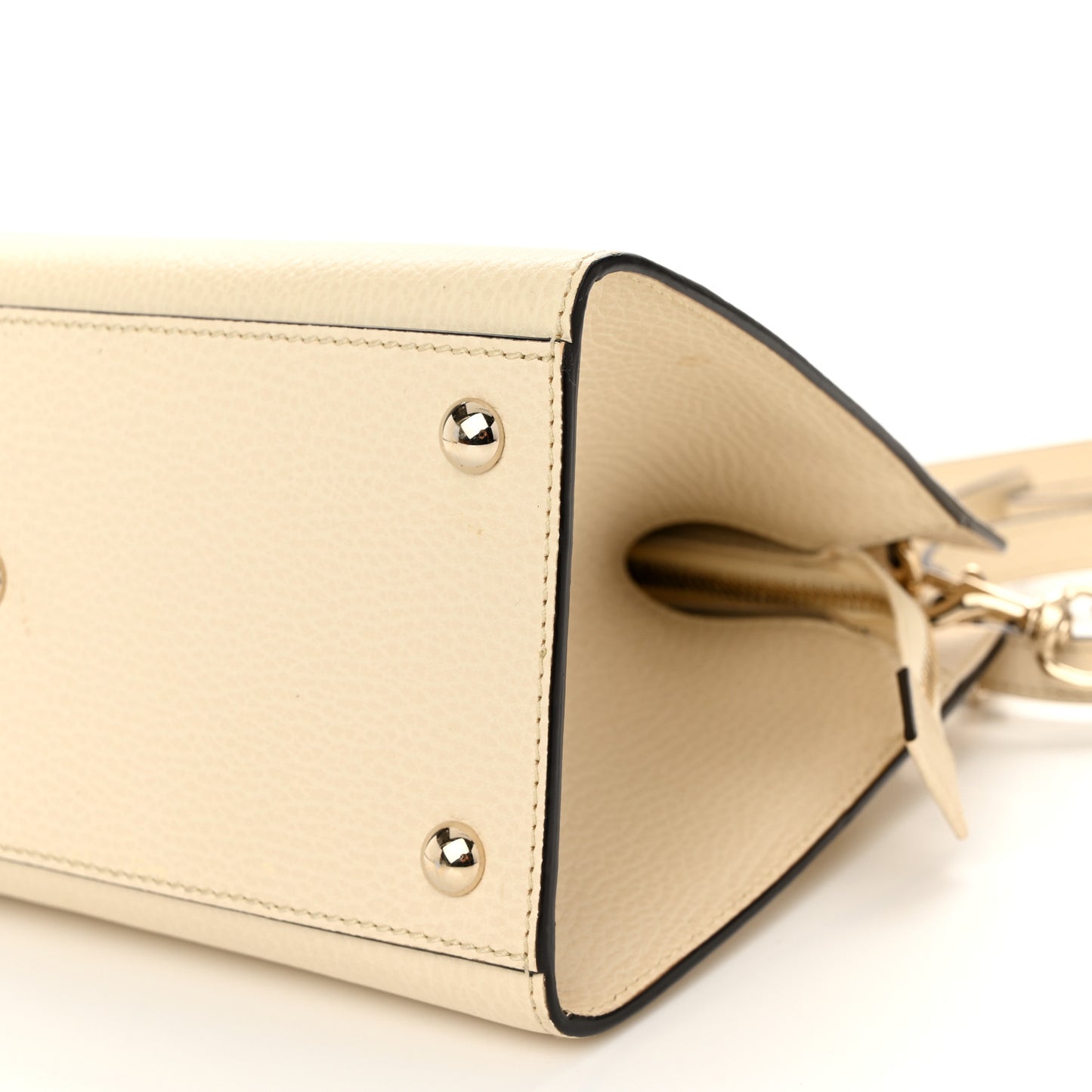 Dollar Calfskin Medium Soho Top Handle Satchel Ivoire