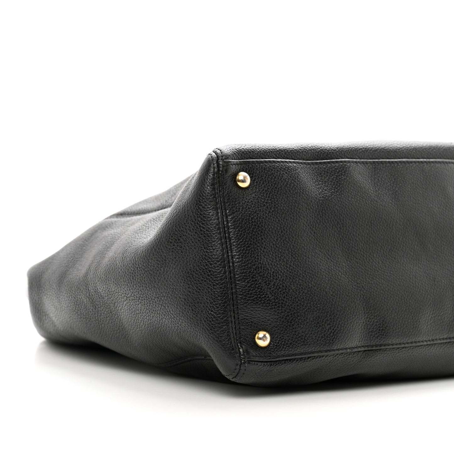 Calfskin Tall Cerf Tote Black