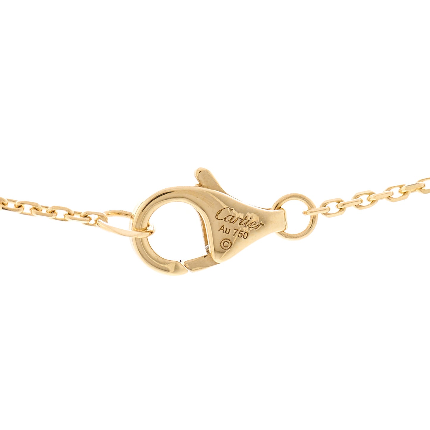 18K Yellow Gold Mother Of Pearl Diamond Caresse D'Orchidees Par Cartier Necklace