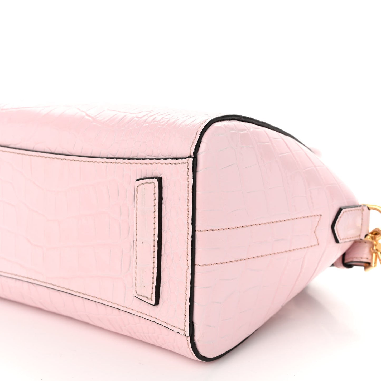 Calfskin Crocodile Embossed Mini Antigona Pink