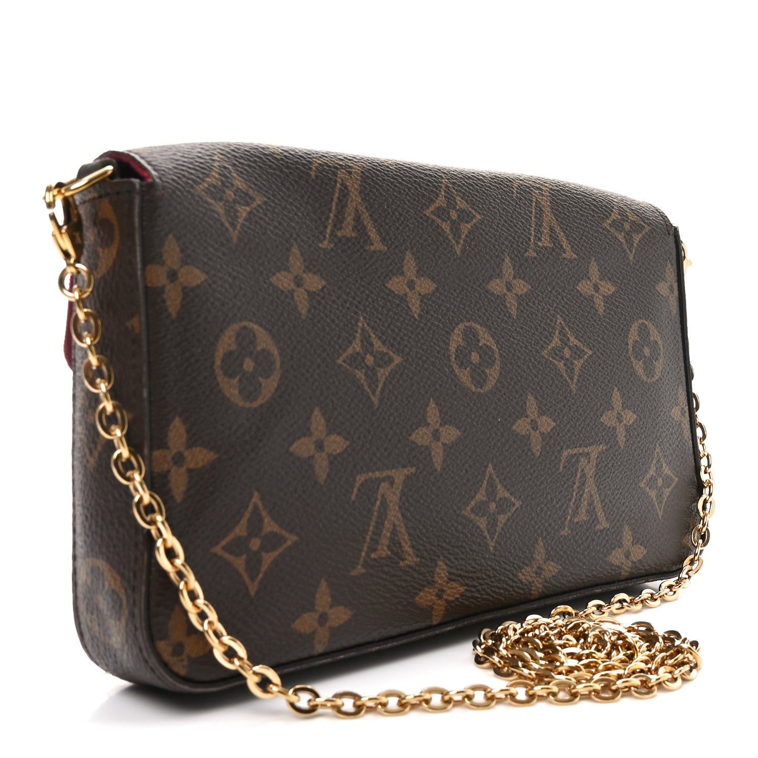 Louis Vuitton Monogram Pochette Felicie Chain Wallet Fuchsia 3 of 8
