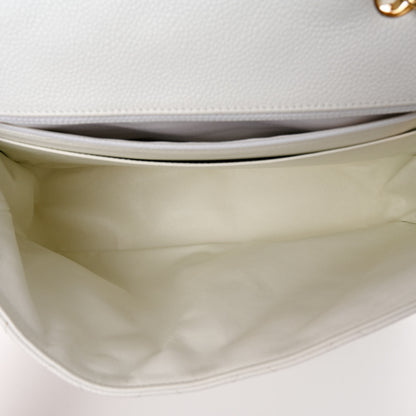 Chanel Caviar Quilted Jumbo Single Flap White 5 of 11