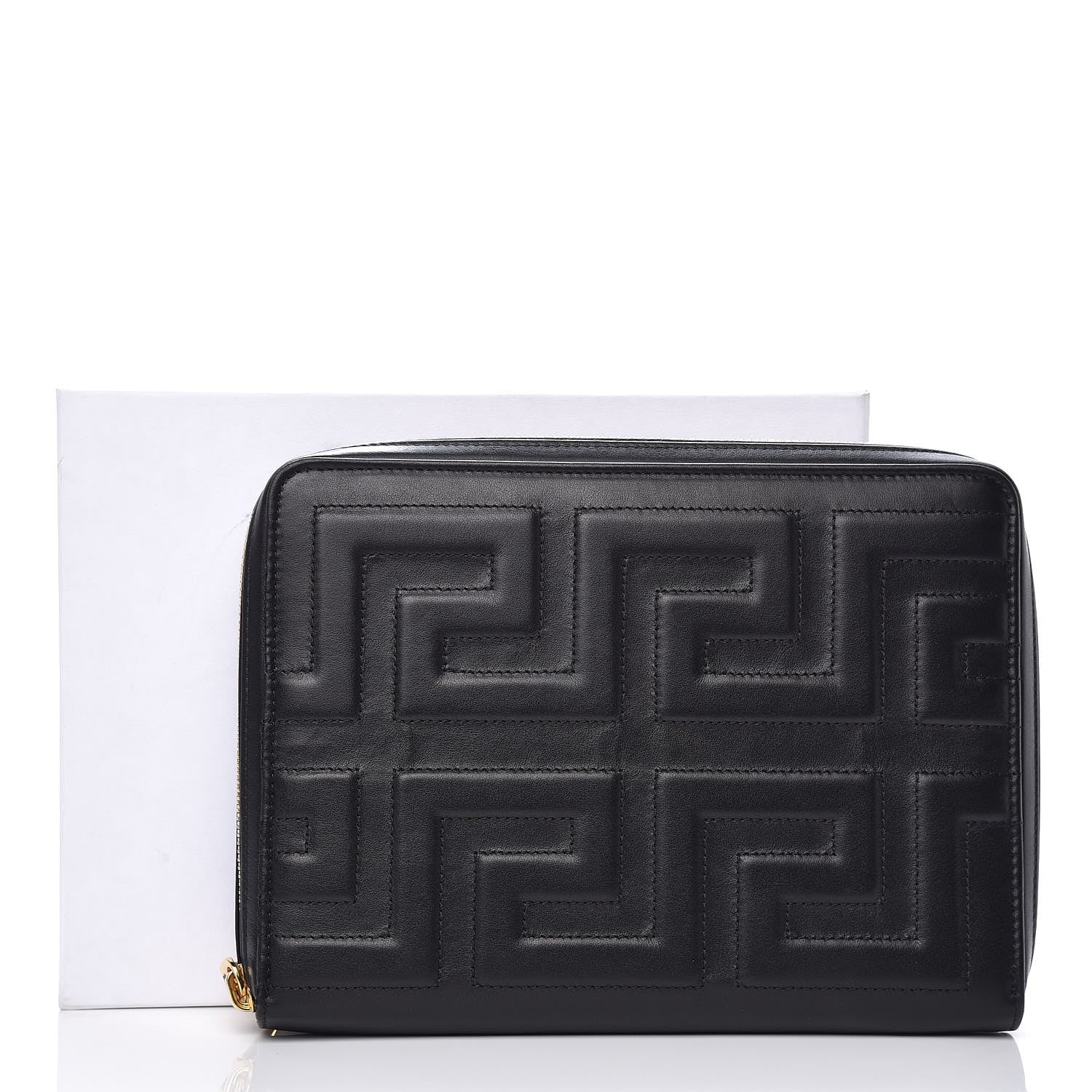 Versace Calfskin Stitched Donna iPad Case Black 10 of 10