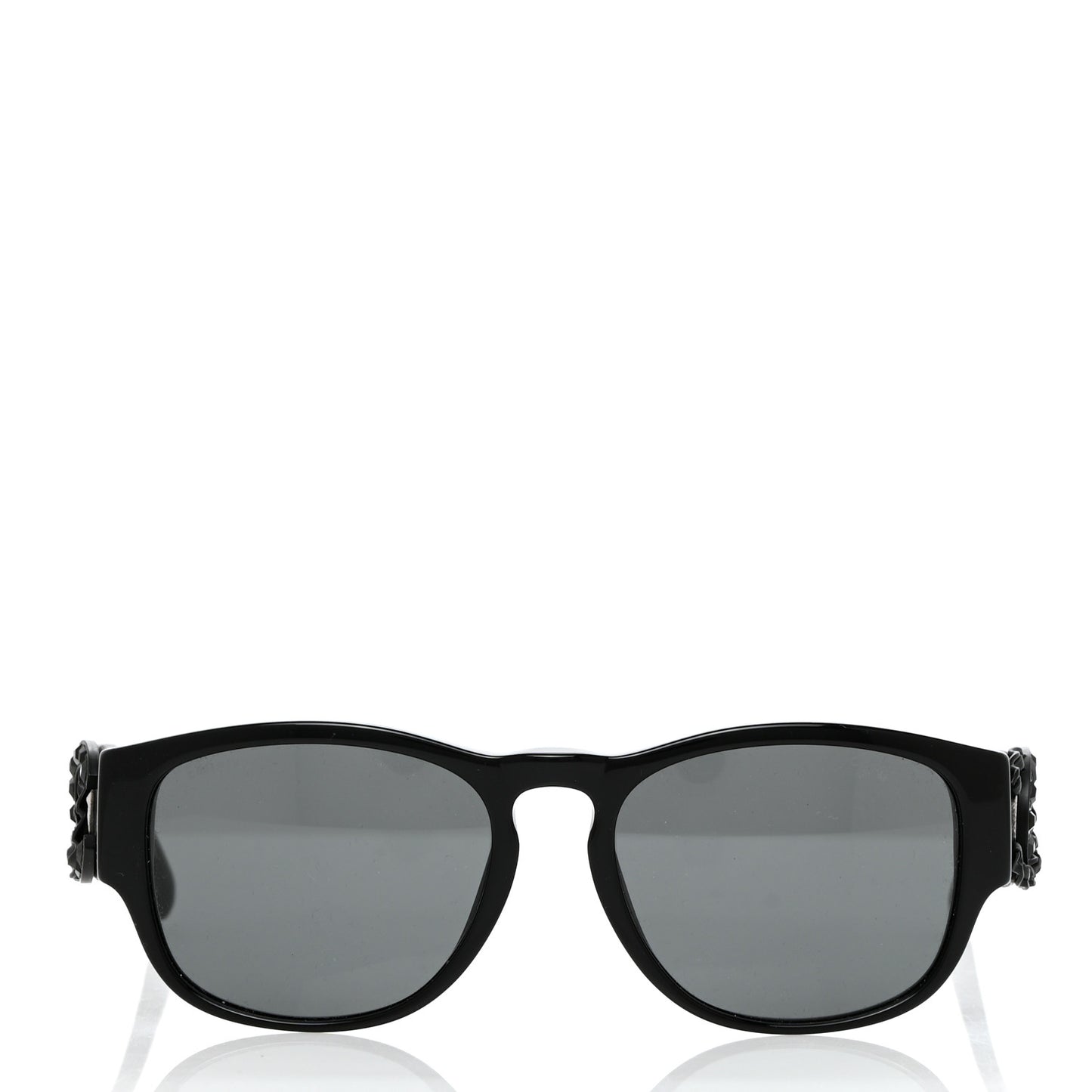 Acetate Crystal Baguette Chain CC Sunglasses 5454-Q-A Black