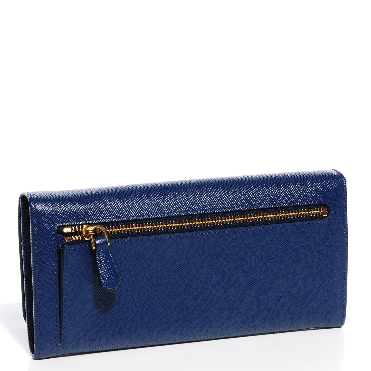 Saffiano Metal Continental Flap Wallet Bleuette