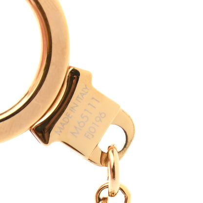 Louis Vuitton Brass Enamel Fleur De Monogram Bag Charm Chain Gold 3 of 4