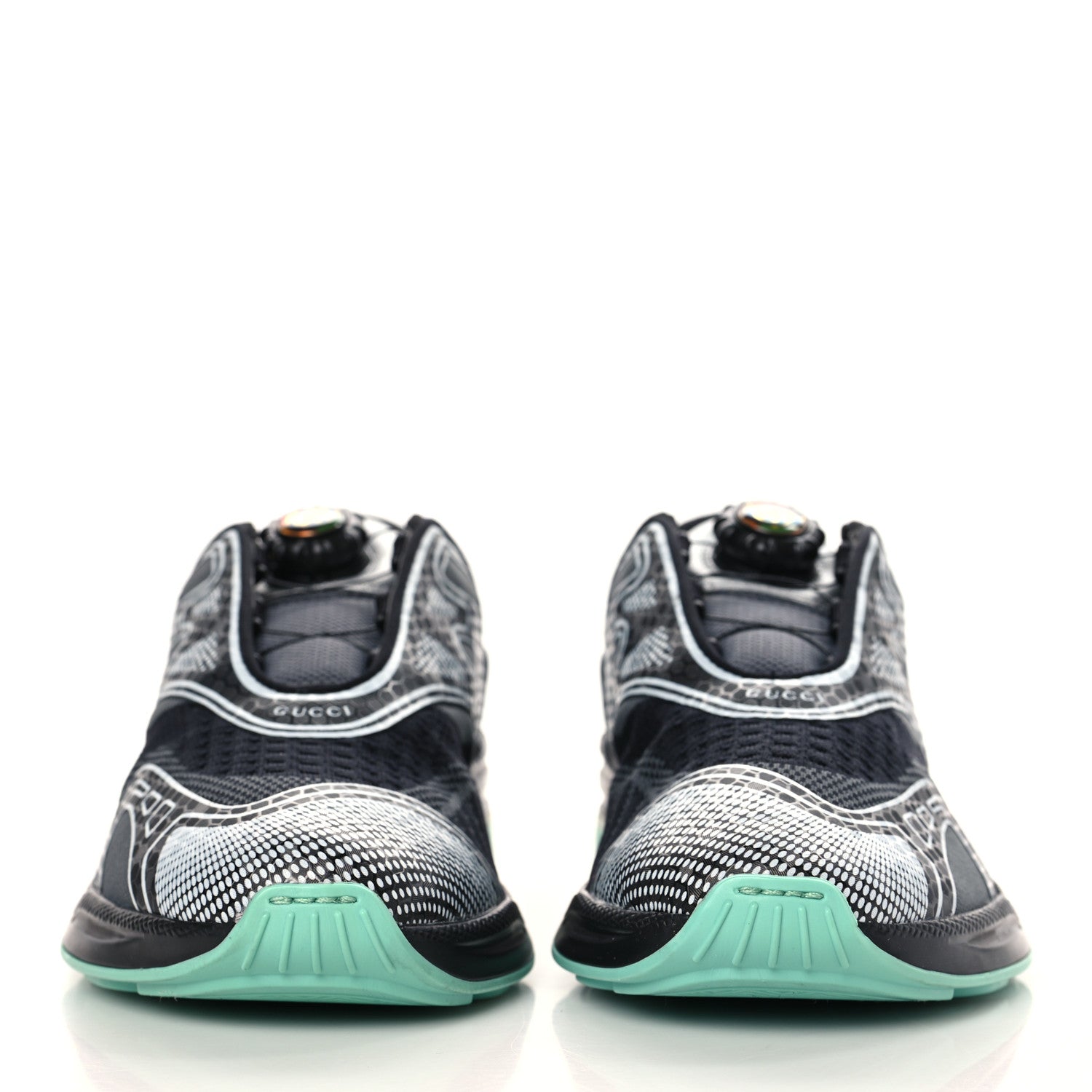 Gucci Fabric Womens Ultrapace R Mid Top Sneakers 37.5 Loess Black 2 of 7