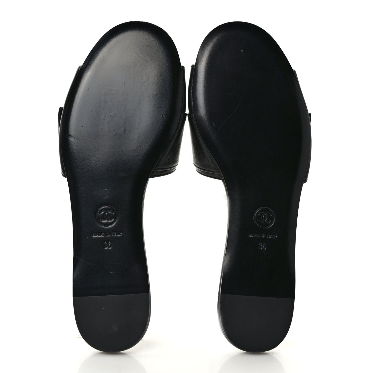 Lambskin Pearl Crystal CC Sandals 36 Black