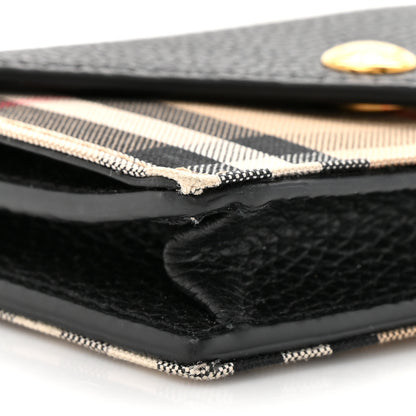 Burberry Grainy Calfskin Vintage Check Jade Card Case On Chain Black 9 of 9
