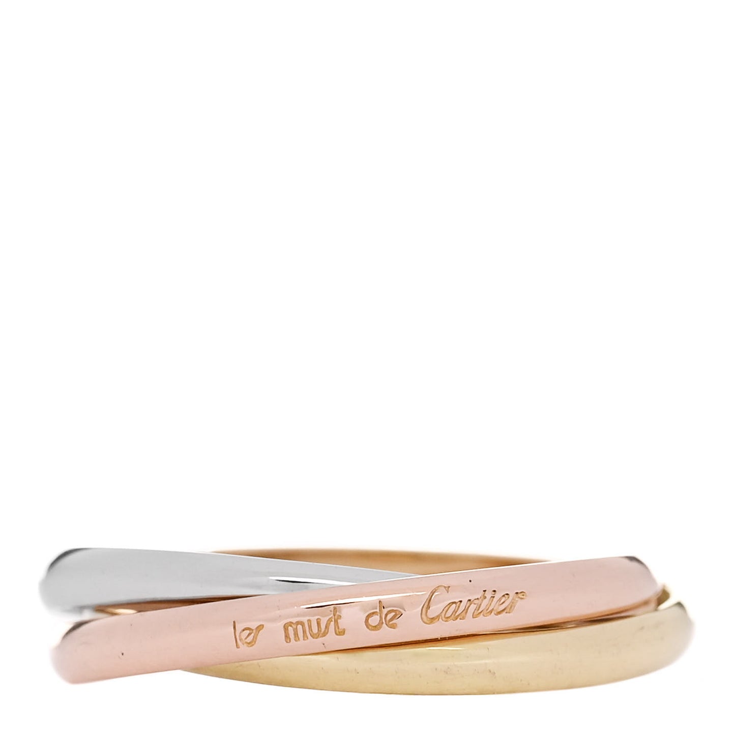 18K Pink Yellow White Gold Extra Small Cartier Trinity Ring 53 6.25