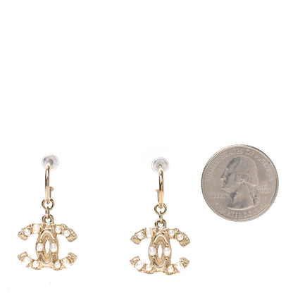 Chanel Irregular Pearl CC Drop Earrings Gold 2 of 4