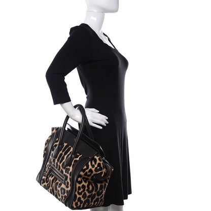 Celine Leopard Pony Hair Mini Luggage Brown 2 of 18