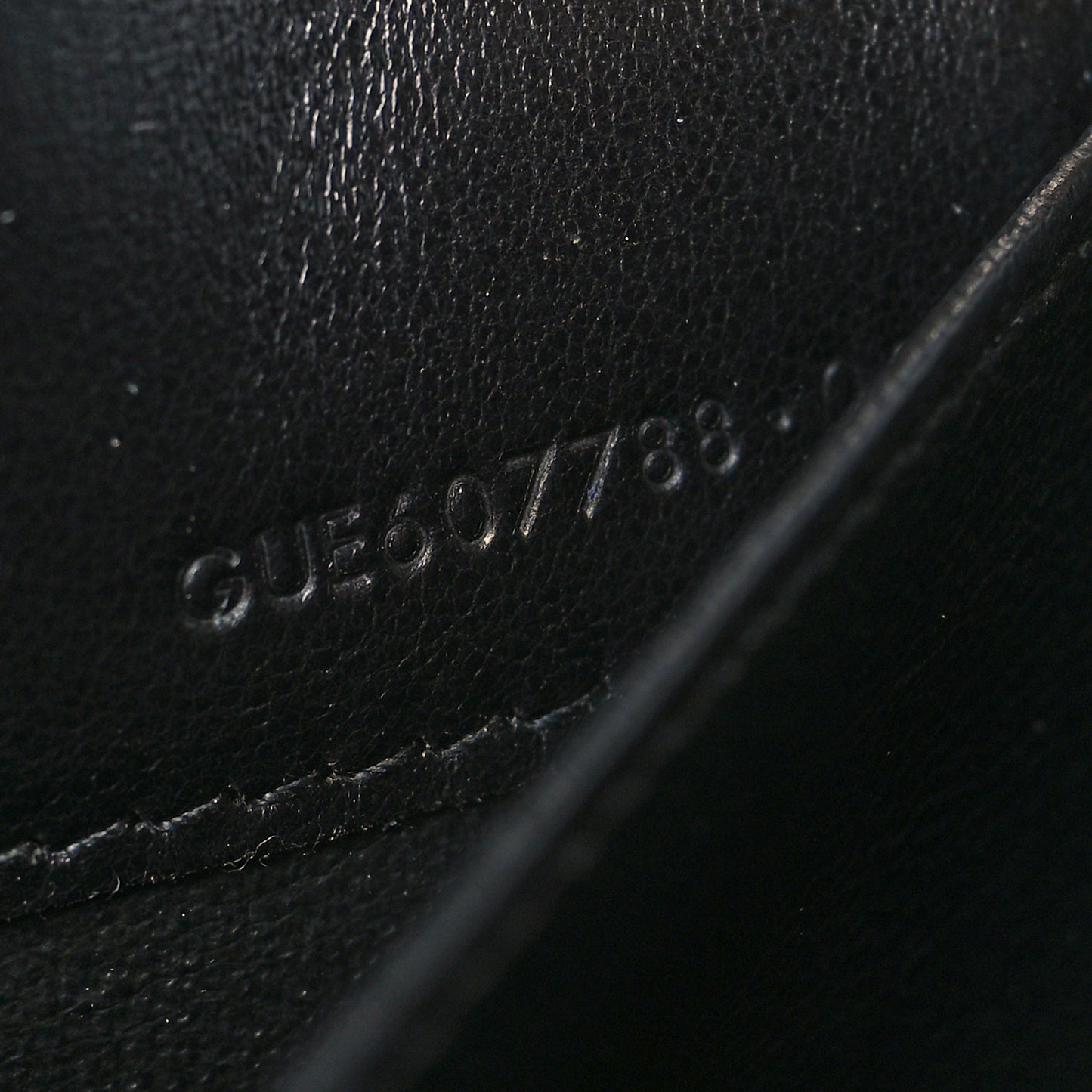 Calfskin Crocodile Embossed Monogram Uptown Chain Wallet Black