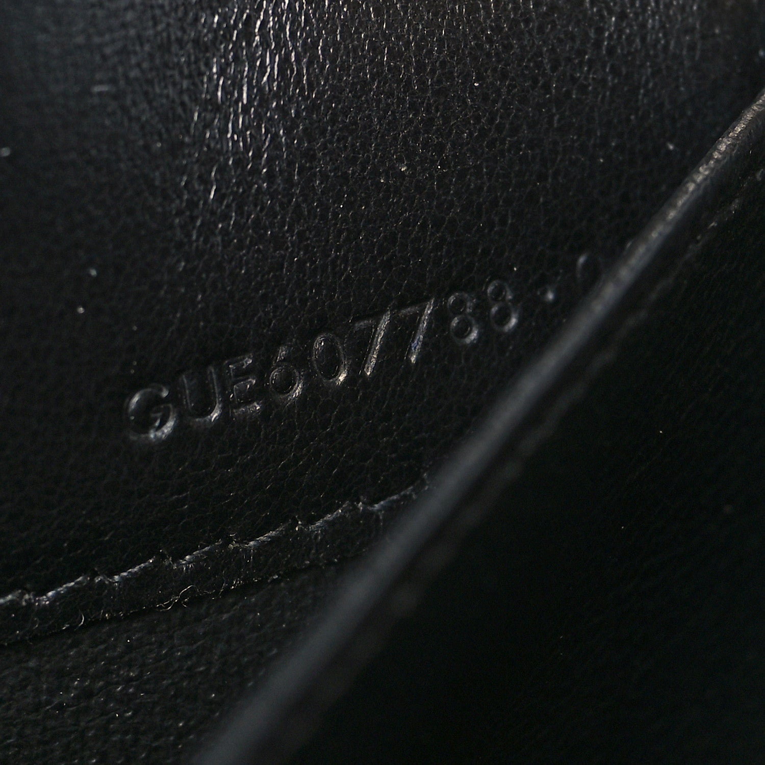 Saint Laurent Calfskin Crocodile Embossed Monogram Uptown Chain Wallet Black 9 of 12