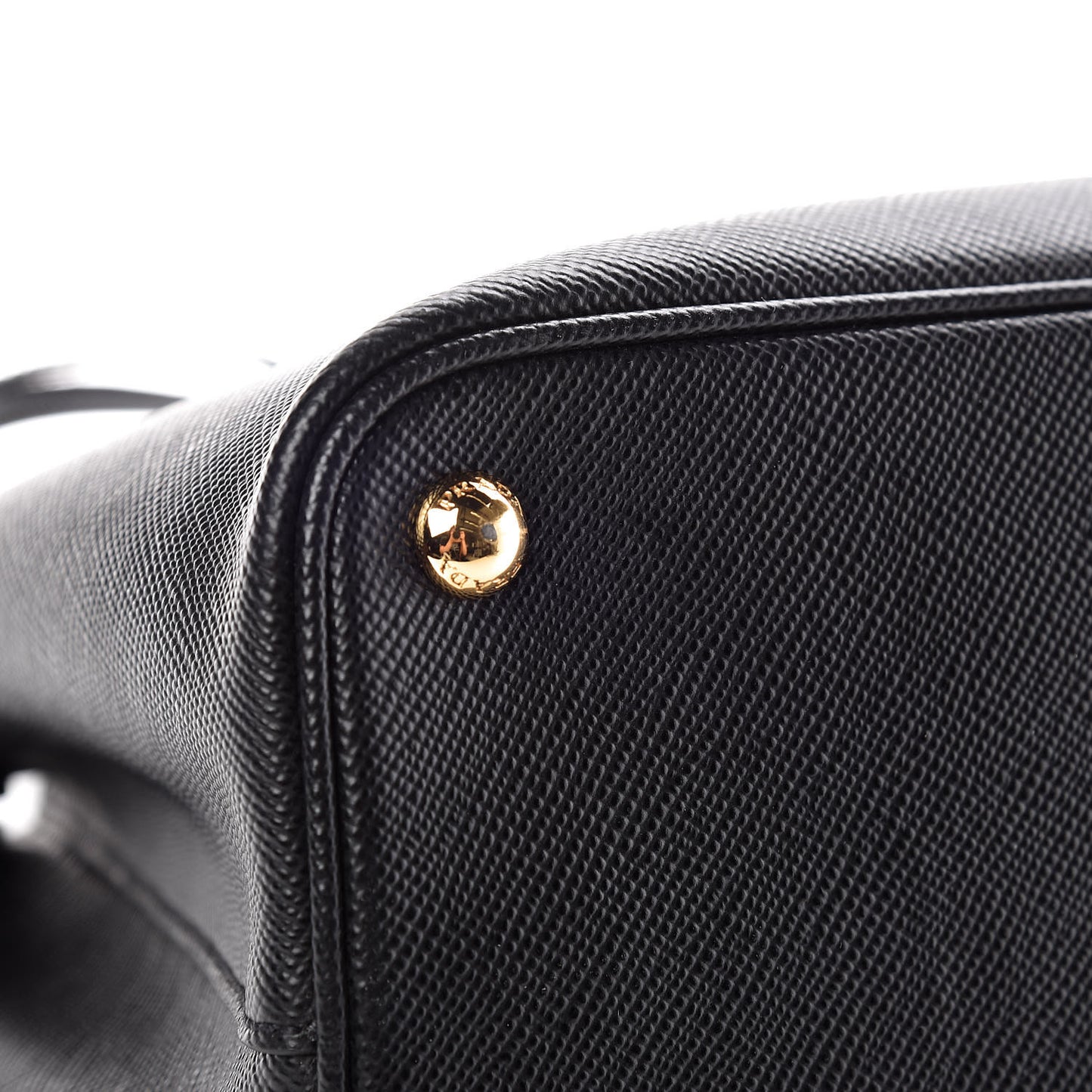 Saffiano Cuir Medium Double Bag Black Fuoco