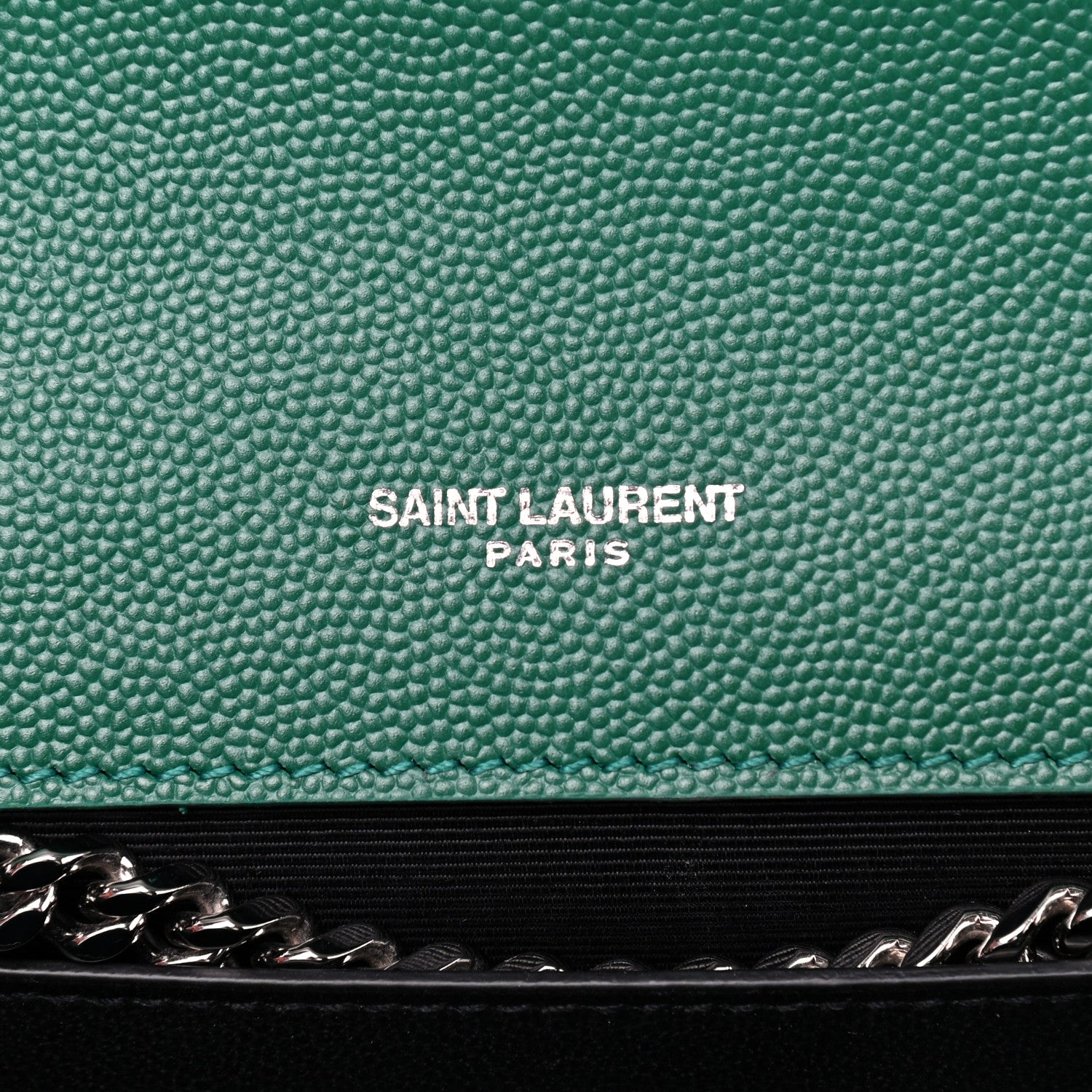 Saint Laurent Grain De Poudre Medium Classic Monogram Kate Satchel Green 7 of 10