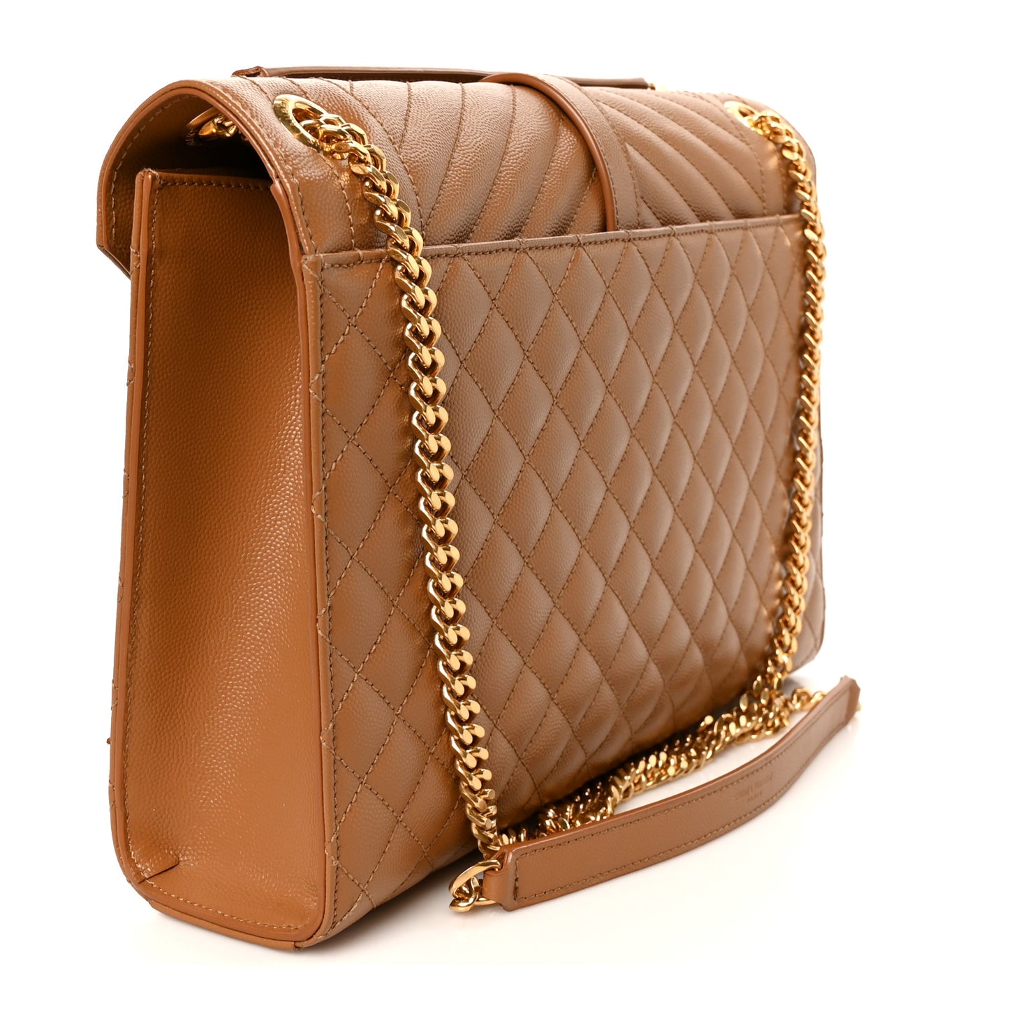 Grain De Poudre Textured Mixed Matelasse Triquilt Large Monogram Satchel Naturel