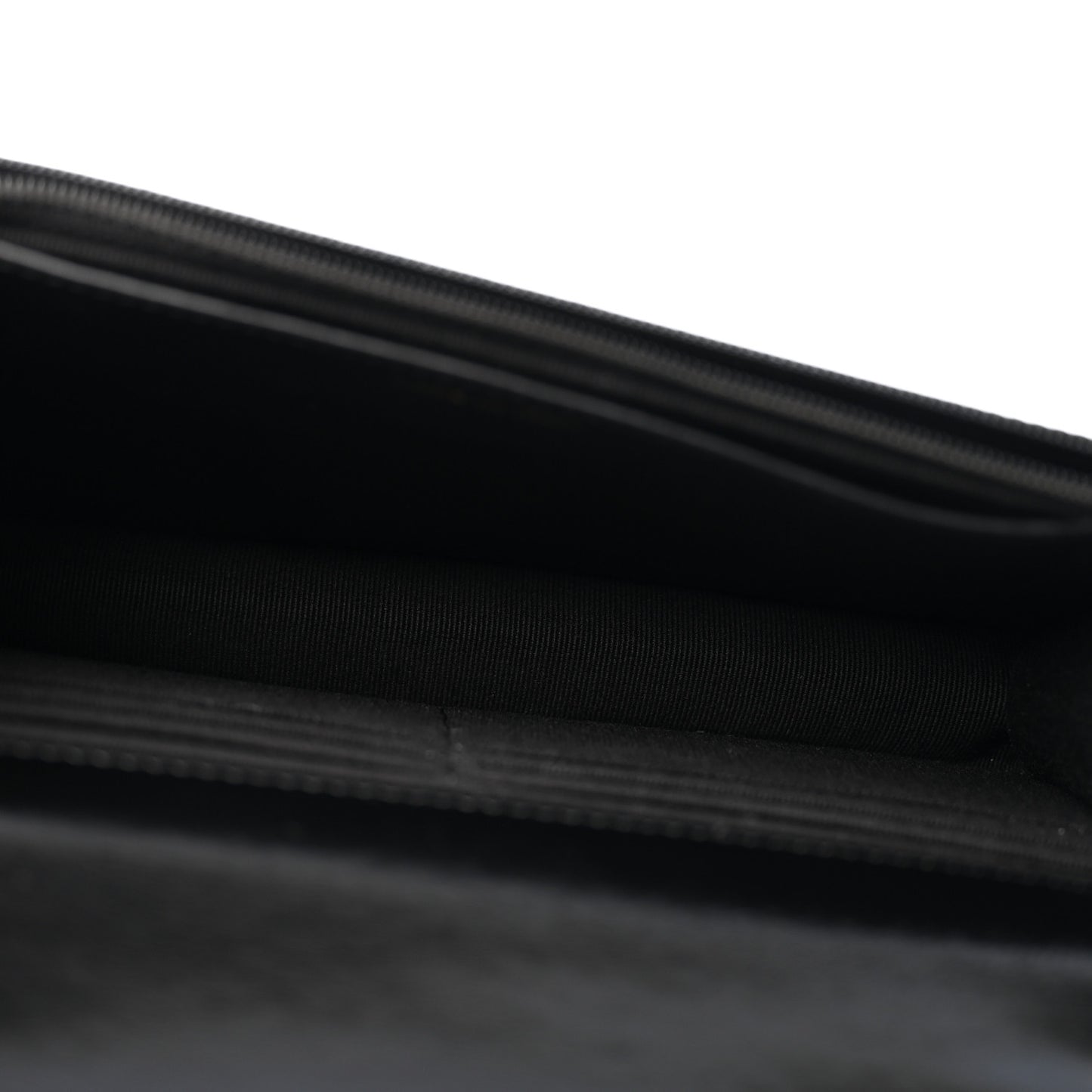 Shiny Crumpled Calfskin Quilted Chanel 19 Wallet On Chain WOC Black