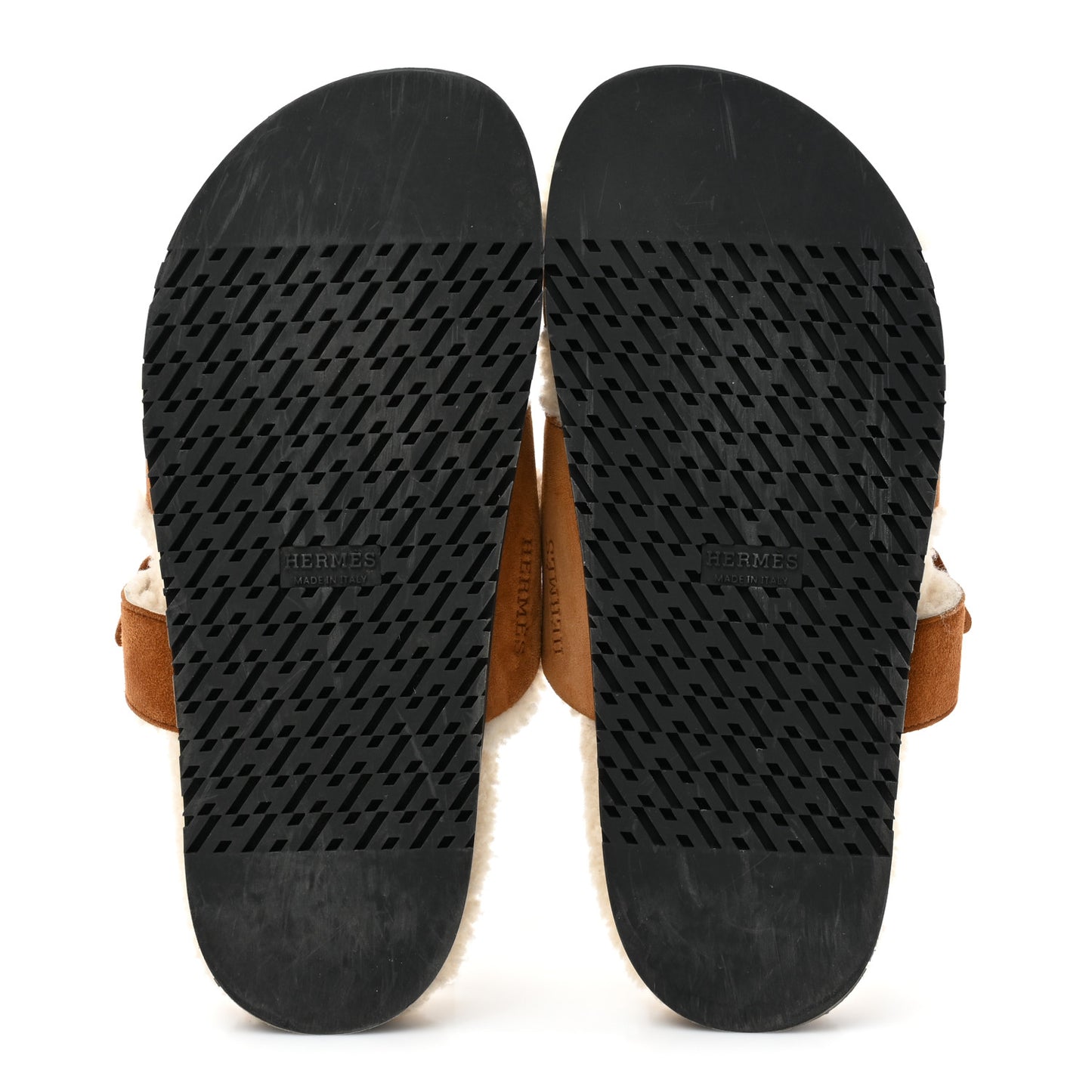 Suede Goatskin Woolskin Womens Chypre Sandals 38.5 Brun Fume Ecru