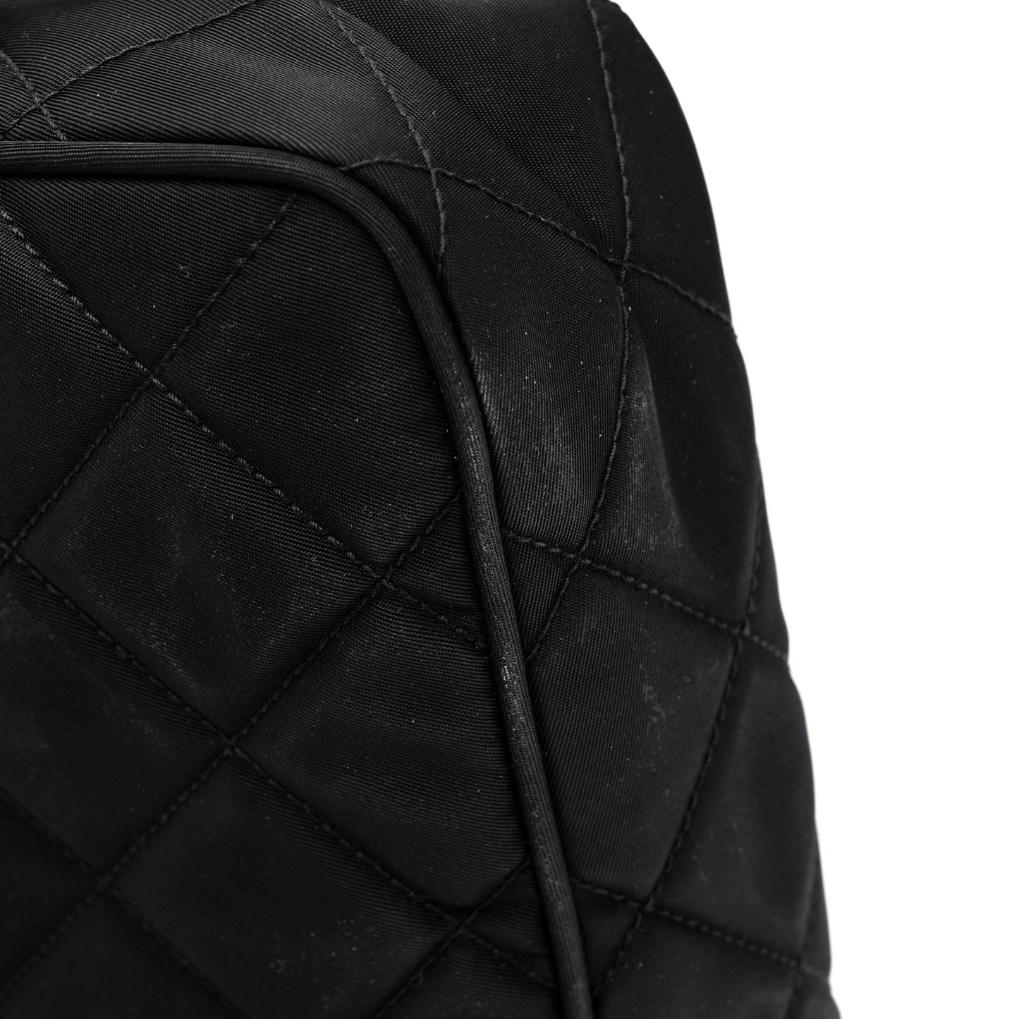 Tessuto Nylon Stitched Shoulder Bag Black