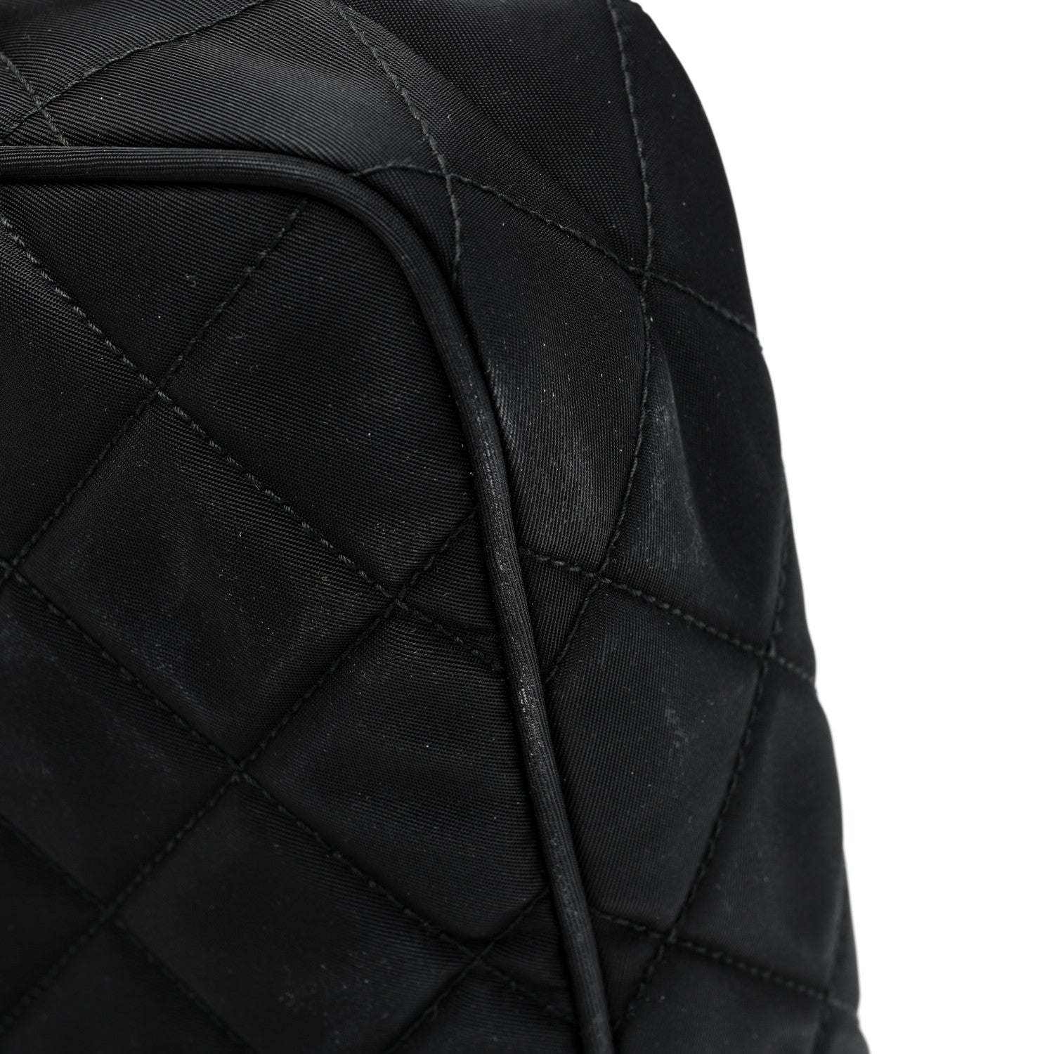 Prada Tessuto Nylon Stitched Shoulder Bag Black 10 of 10