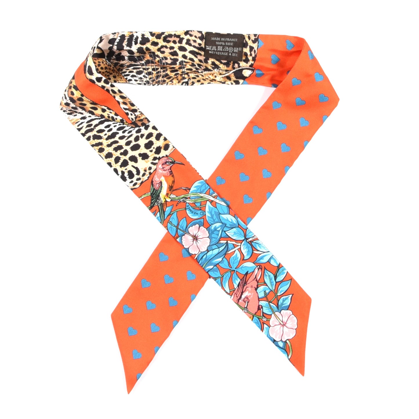 Silk Jungle Love Love Twilly Orange Bleu Brun