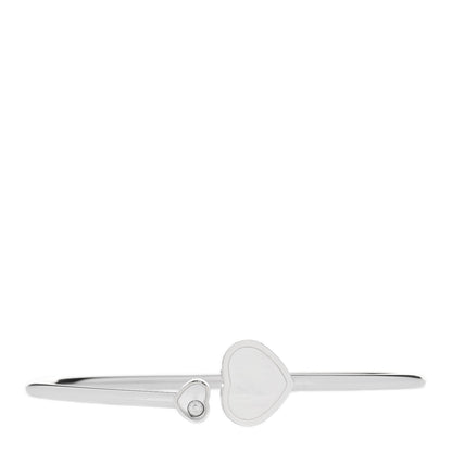 Chopard 18K White Gold Diamond Mother of Pearl Happy Hearts Bangle Bracelet 1 of 6