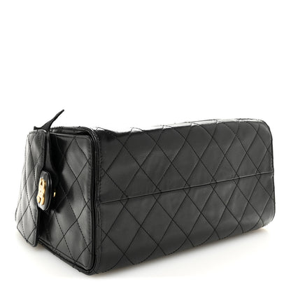 Chanel Shiny Crumpled Calfskin Quilted Small Chanel 25 Handbag Black 4 of 11