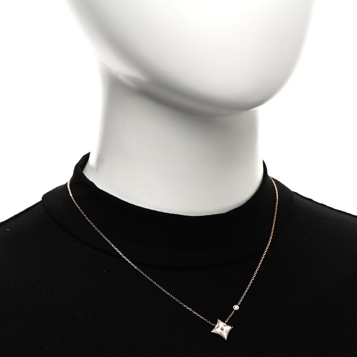 Louis Vuitton 18K Pink Gold Diamond Mother of Pearl Color Blossom BB Star Pendant Necklace 2 of 5