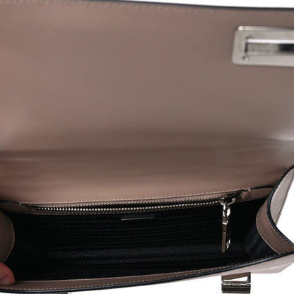Prada Saffiano Double Turnlock Top Handle Flap Shoulder Bag Cipria 7 of 7